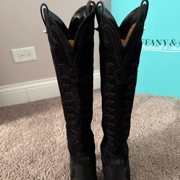 Christian Louboutin Black Moulamax Heeled Boots Size 39.5 - Picture 4 of 9